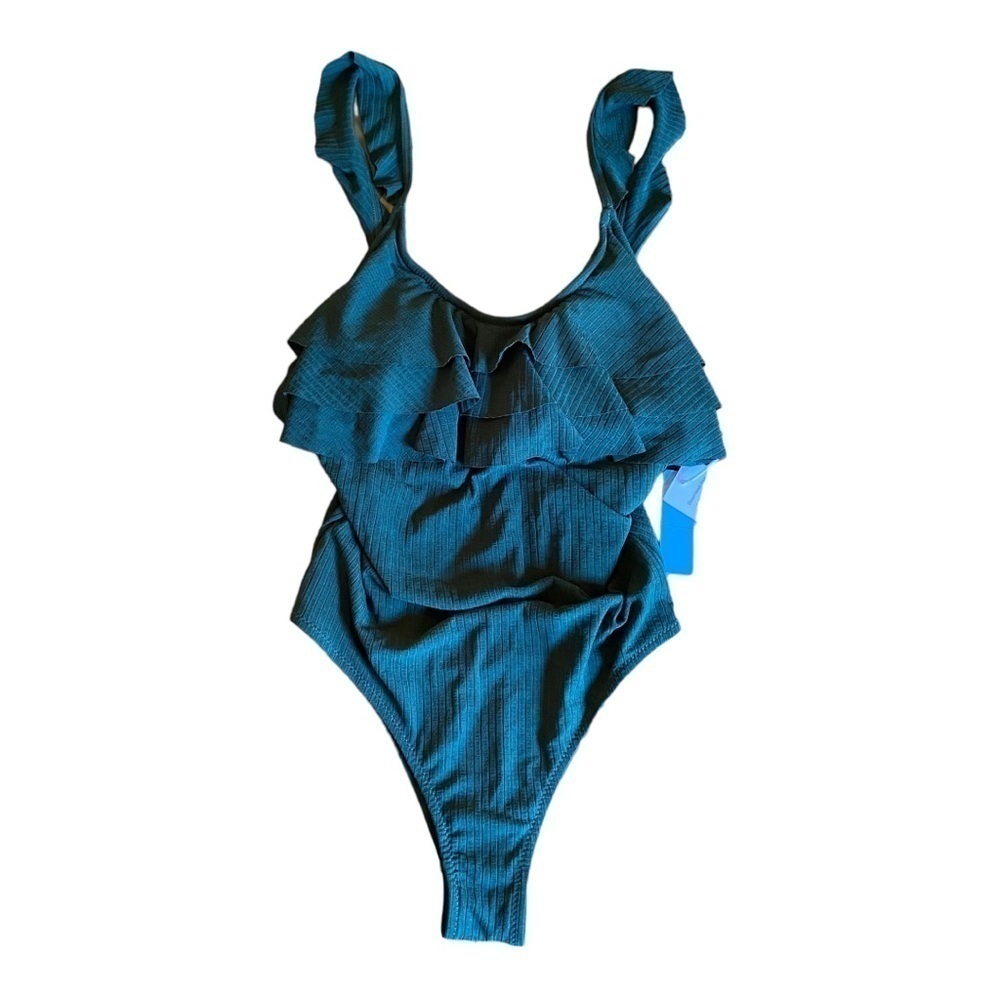 Cupshe Ruffled Bust Ribbed One Piece NWT - Picture 6 of 6